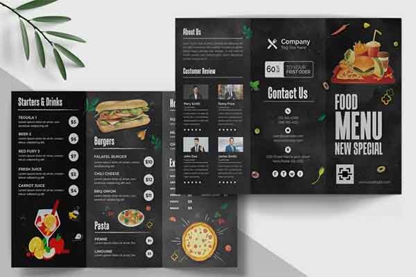 Best Food Menu Brochure Templates – Relaxed Styles for Everyday Restaurants and Cafes | High-Resolution PSD, AI file Format Templates